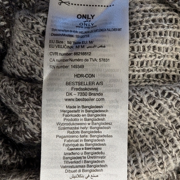 Only Boho poncho sweater fringe brown & cream sweater, Size M - Picture 14 of 15